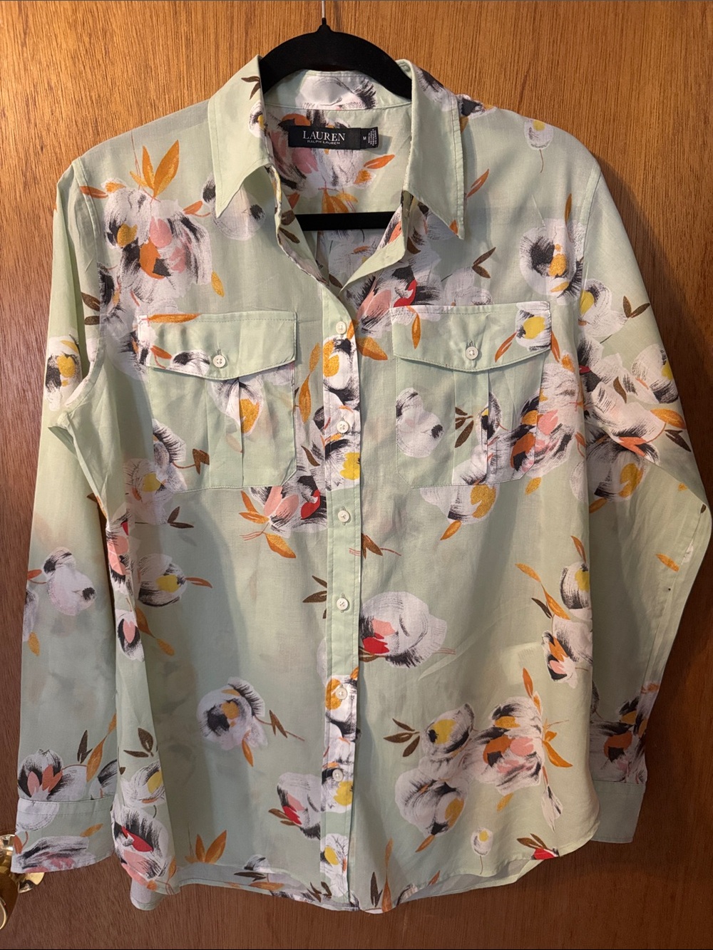 ⭐️NEW⭐️ Ralph Lauren Mint Floral Blouse - Picture 3 of 5